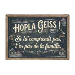 T-shirt Alsacien Hopla Geiss ! Humour et Dialecte Local