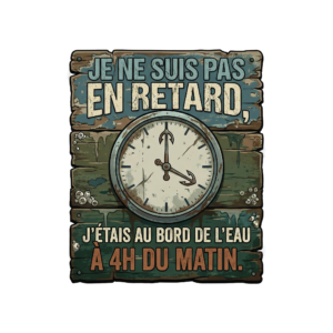 T-shirt pêche humour - Je ne suis pas en retard