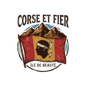 T-shirt Corse et Fier - Design Vintage Tête de Maure & Montagnes
