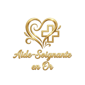 T-shirt Aide-Soignante en Or - Cadeau Élégant Cœur Doré