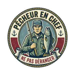 T-shirt Pêcheur en Chef Ne Pas Déranger - Style Rétro Humour