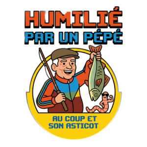T-shirt humour pêche - Humilié par un pépé au coup et son asticot