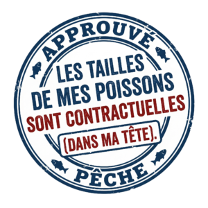 T-shirt humour pêche - Les tailles de mes poissons sont contractuelles