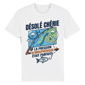 T-shirt pêche humour pression atmosphérique - Météo du pêcheur