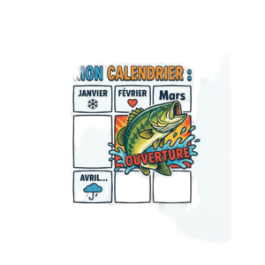 T-shirt ouverture de la pêche truite humour calendrier mars