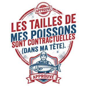 T-shirt humour pêche gros poisson - tailles contractuelles