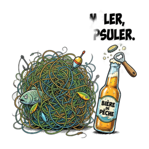 T-shirt humour pêcheur du dimanche - Né pour emmêler