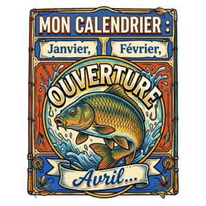 T-shirt ouverture de la truite : calendrier du pêcheur impatient