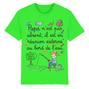 T-shirt homme humour pêche cadeau papa réunion externe
